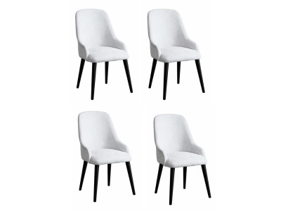 Weißes Stuhlset Stuhl mit weicher Polsterung für das Esszimmer Stoffstuhl