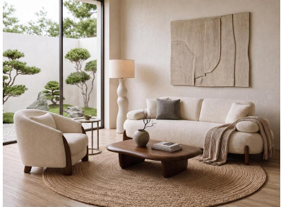 Wohnzimmer Set Sofa Sessel Beige Polstermöbel Design