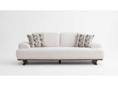 Wohnzimmer Weißes Stoffsofa Exklusive Textilcouch Edle Möbel