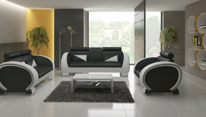 LEDERSOFA LEDERSOFA DESIGNERSOFA GARNITUR 3+1 COUCH POLSTERGARNITUR POLSTER SOFA