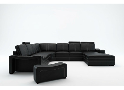 XXL LEDERSOFA LEDERCOUCH LEDERECKSOFA WOHNLANDSCHAFT ECKSOFA NEU GARNITUR SOFA