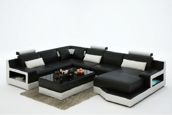 Ledersofa Ecksofa Design Couch Garnitur Wohnlandschaft Eck Sitz Polster Ulm Neu