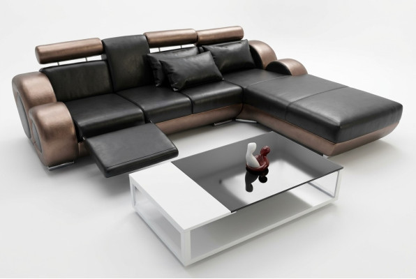 Elegante Designer Eckcouch Berlin II Ledersofa Ecksofa Sofa Couch
