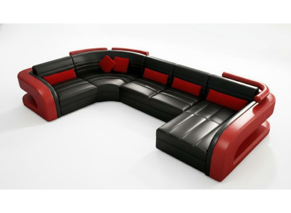 Ledersofa wohnlandschaft couch garnitur polsterecke eckcouch sofa u Form Bergamo