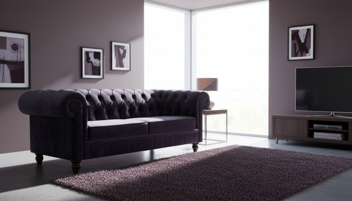 Edle Designer Chesterfield Sofa Polster Couch Sitz Textil Stoff Garnitur Samt