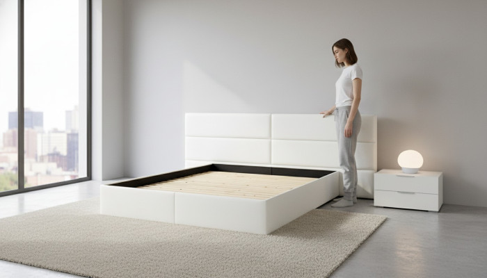 Bett Betten Doppelbett Hotel Polsterbett XXL Wandpolster Bett XXL Ehebett Neu