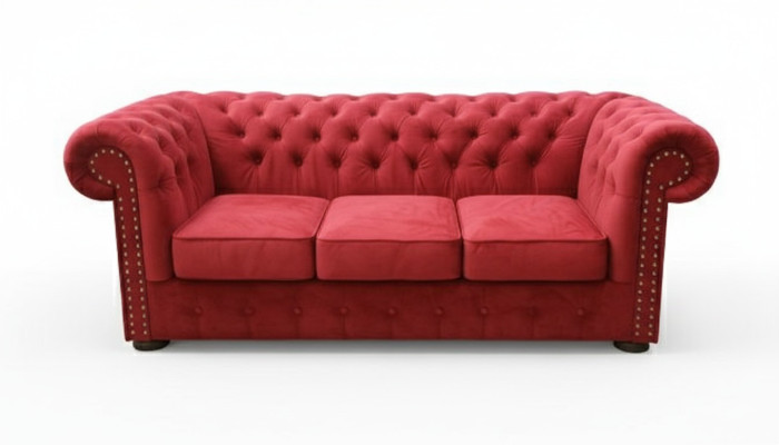 Chesterfield Sofa Couch Polster Textil Stoff 3er Garnitur Designer Sofas Couchen
