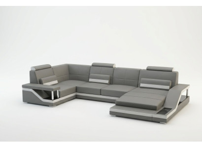 Wohnlandschaft Sofa Polster Couch Ecke Ecksofa Garnitur Textil Stoff Leder Sofas
