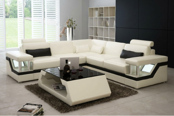 Wohnlandschaft Ecksofa Sofa Couch Ecksofa Polster Eck Garnitur Leder Couchen