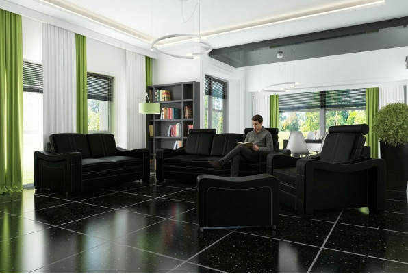 LEDERSOFA DESIGN SOFA SOFAGARNITUR 3+2+1 SOFA COUCH GARNITUR POLSTERGARNITUR