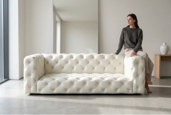 Chesterfield Sofa Polster Couch Ledersofa Designer Lounge Sofas Neu