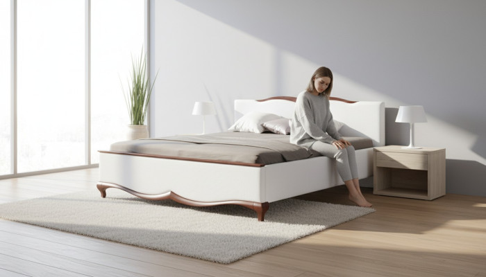Chesterfield Bett Textil Stoff Betten Ehe Ehe Doppelbett Polster Schlafzimmer
