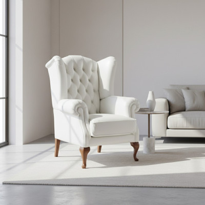 Chesterfield Sessel Vollleder Klassische Fernsehsessel Ohrensessel CL-FOTEL