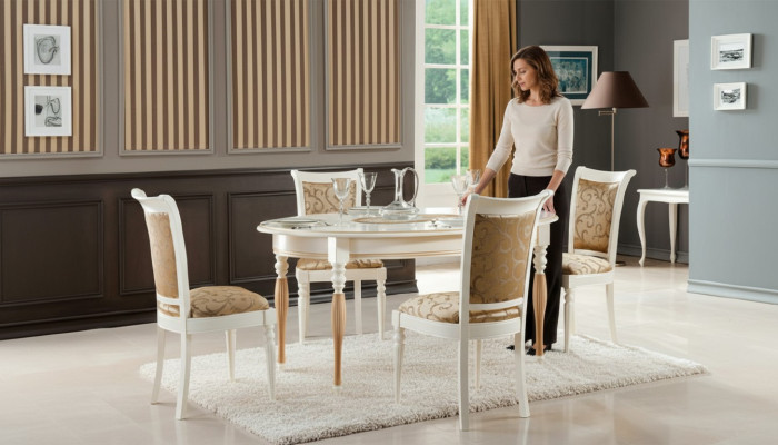 Esszimmer Stuhl Set Essgruppe Tisch Massiv Holz Echtholz 4 Stühle mit Tisch Neu