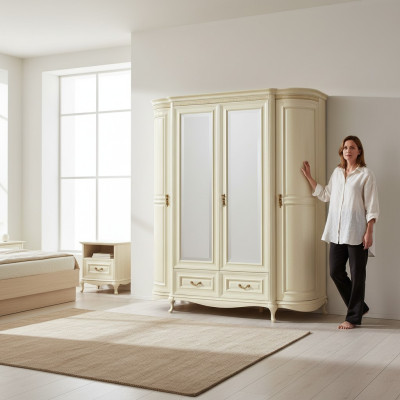 Klassische Schränke Schrank Schrankwand Kleiderschrank - Model V-Schrank-4D-G