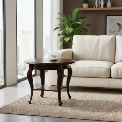Rundtisch Tisch Couchtisch Tische Echtholz Massivholz Beistelltisch Serviertisch 