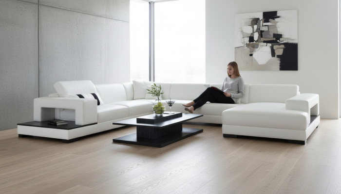 Wohnlandschaft Couch Polster Eck Garnitur Designer Ledersofa Big Sofa Neu