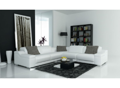 Wohnlandschaft Polster Ecke Eck Sofa Sitz Couch Garnitur Landschaft Leder 2711D