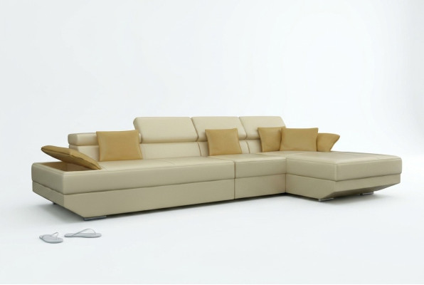 Wohnlandschaft Polster Ecke Eck Sofa Couch Garnitur Landschaft Leder - 2719C Neu