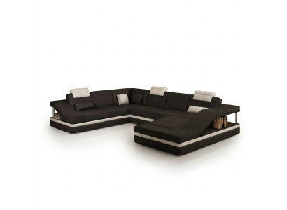 Wohnlandschaft Ecksofa Ledersofa Sofa Couch Polster Sitz Eck Garnitur