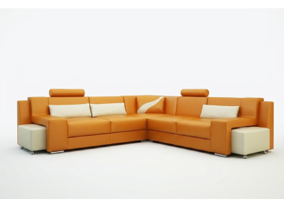 Wohnlandschaft Polster Ecke Eck Sofa Sitz Couch Garnitur Landschaft Leder V015B
