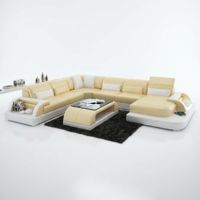 Wohnlandschaft Couch Polster Eck Garnitur Designer Ledersofa Big Sofa Couchen