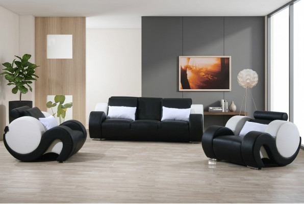 Sofagarnitur Couch Polster Sofa Set 3+1+1 Leder Couchen Sofas Komplett Neu 1094