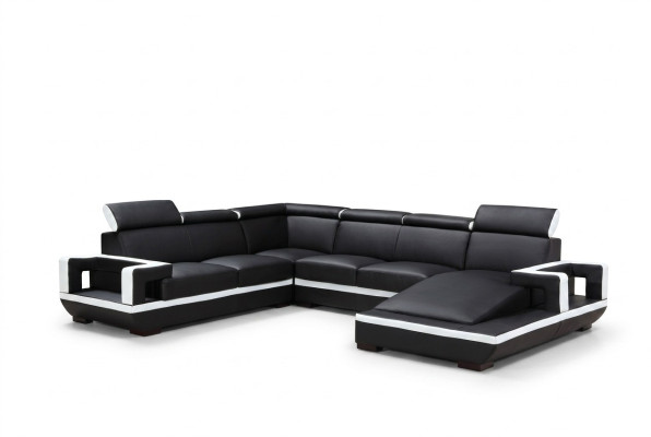 Wohnlandschaft Couch Polster Eck Garnitur Designer Ledersofa Big Sofa Neu 5102