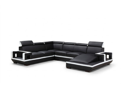Wohnlandschaft Couch Polster Eck Garnitur Designer Ledersofa Big Sofa Neu 5102