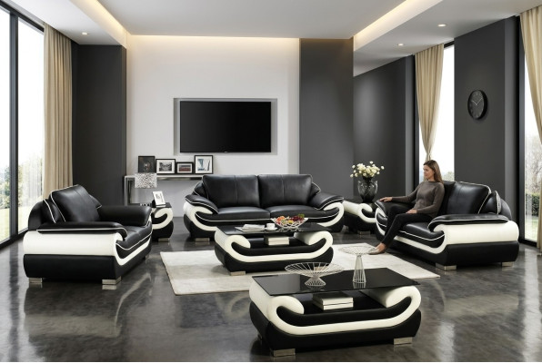Sofagarnitur Couch Polster Sofa Set 3+2+1 Leder Couchen Sofas Garnitur Sitz T777
