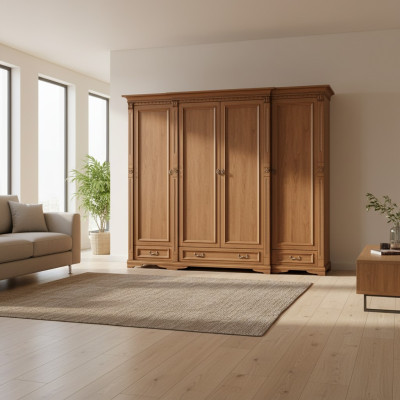 Klassische Schränke Schrank Schrankwand Kleiderschrank Massiv Kolonial Stil O4D