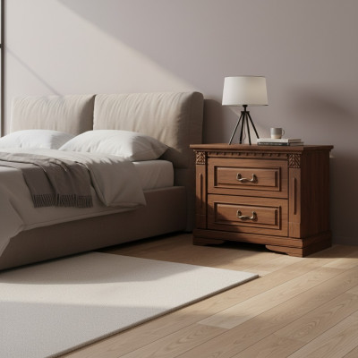 2x Set Klassische Nachttische Nachttisch Nachkonsolen Tisch Massiv Holz OSZN
