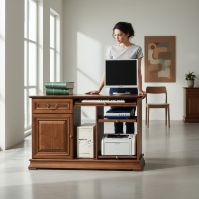 Klassische Schreibtisch Büromöbel Tisch Büro Chef Schreibtische Echtholz SE-S3