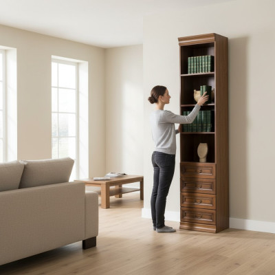Klassische Schränke Schrank Schrankwand Bücherregal Vitrine Bücherschrank SE-6