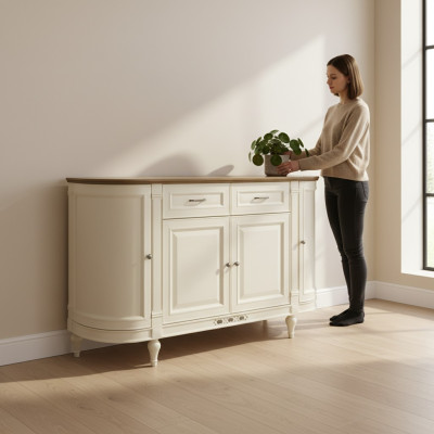 Klassische Kommode Vitrine Kommoden Vitrinenschrank Kommodenschrank FL-K4