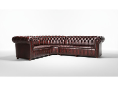 Chesterfield Ledersofa Ecksofa Sofa Polster Eck Sitz Garnitur 100% Leder