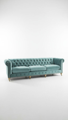 Chesterfield 3 Sitzer Sofa Couch Textil Leder Samt Garnitur Polster Sitz Neu