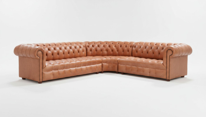 Wohnlandschaft Ecksofa Chesterfield Leder Ecksofa Couch Polster Ecke