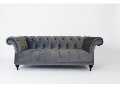 Chesterfield Sofa Polster Designer Couchen Sofas Garnitur Textil Stoff Textil 1