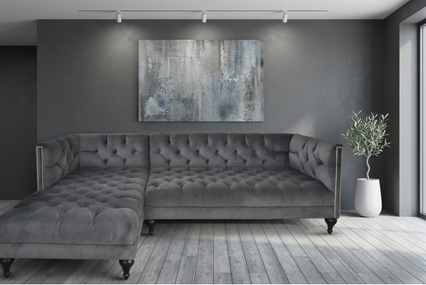 Sofa Stoff Textil Sofa Couch Polster Designer Garnitur Stoffsofa Grau Couchen