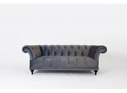 Chesterfield Sofa Polster Designer Couchen Sofas Garnitur Textil Stoff Textil 14