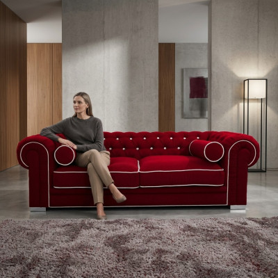 Chesterfield Sofa 3 SITZER Polster Designer Couchen Sofas Garnitur SL Sofa 21