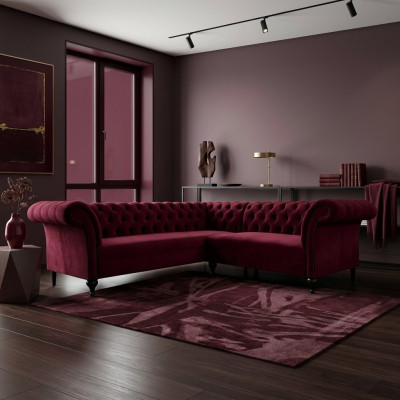 Chesterfield Ecksofa Eckcouch Designer Sofa Couch Samt Ledersofa SLIII Sofa №82