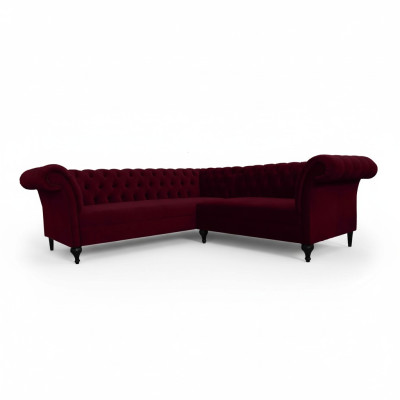 Chesterfield Ecksofa Eckcouch Designer Sofa Couch Samt Ledersofa SLIII Sofa №82