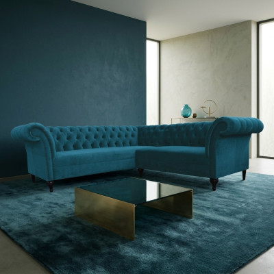 Chesterfield Ecksofa Eckcouch Designer Sofa Couch Samt Ledersofa