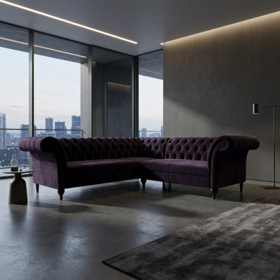 Modern Chesterfield Ecksofa Eckcouch Designer Sofa Couch Samt Ledersofa