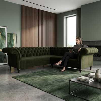 Chesterfield Ecksofa Eckcouch Designer Sofa Couch Samt Ledersofa SLIII Sofa