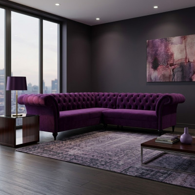Chesterfield Ecksofa Eckcouch Designer Sofa Couch Samt Ledersofa