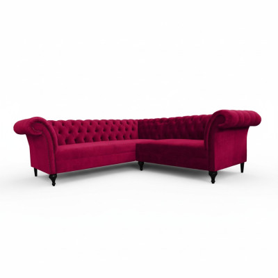 Modern Chesterfield Ecksofa Eckcouch Designer Sofa Couch Samt Ledersofa