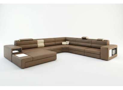 Ledersofa Couch Wohnlandschaft Ecksofa Sessel Set Garnitur Modern Sofa